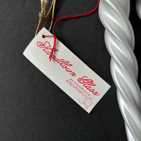 Vtg Deptartment 56 Handblown Glass Icicle Ornaments Set Of 6 White Christmas new - Picture 4 of 7